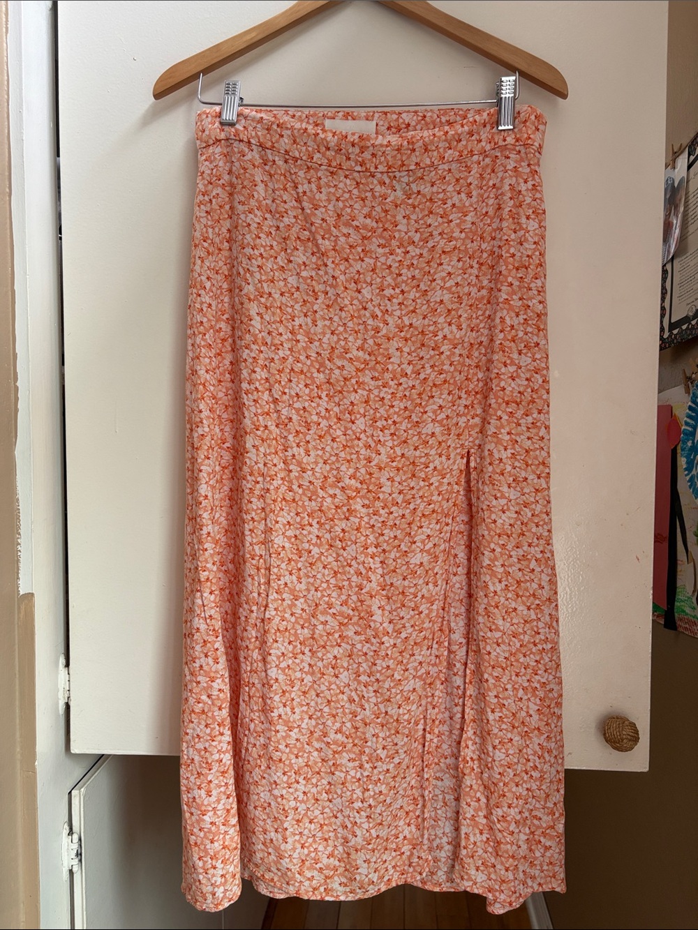 Orange Floral Maxi Skirt - H&M 8 - Picture 1 of 7